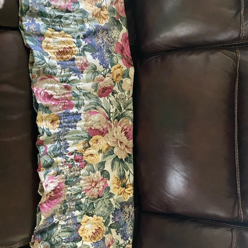 VTG Cannon English Country Floral USA Valance Rod Pocket Window Treatment 87x15